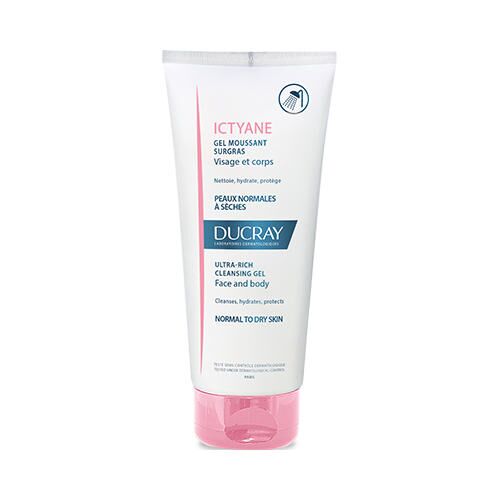 Сверхпитательный очищающий гель для лица и тела Ducray Ictyane